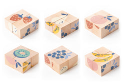 Cubes en bois - Fruits